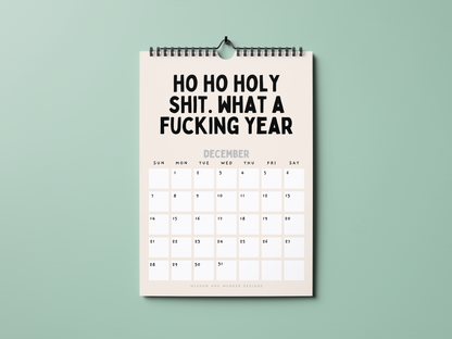 2025 Sweary Calendar | Here We Fucking Go Again | Wall Calendar