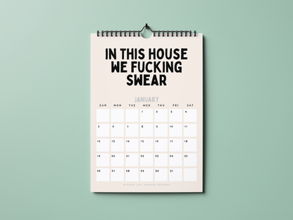 2025 Sweary Calendar | Here We Fucking Go Again | Wall Calendar