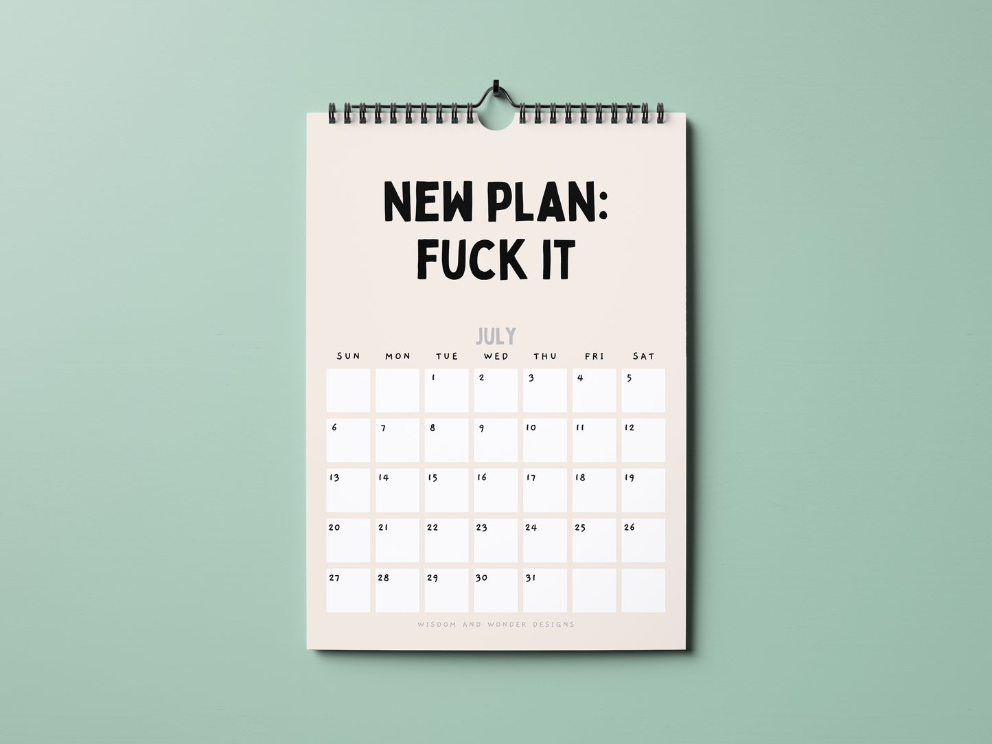 2025 Sweary Calendar | Here We Fucking Go Again | Wall Calendar