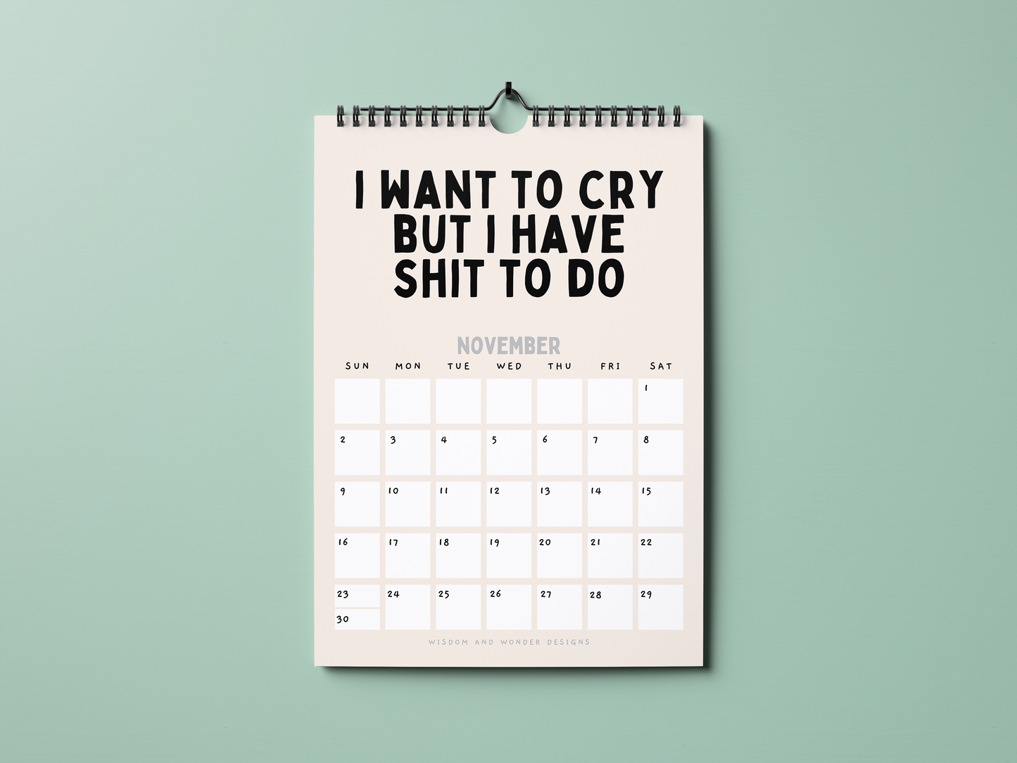 2025 Sweary Calendar | Here We Fucking Go Again | Wall Calendar