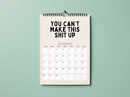 2025 Sweary Calendar | Here We Fucking Go Again | Wall Calendar