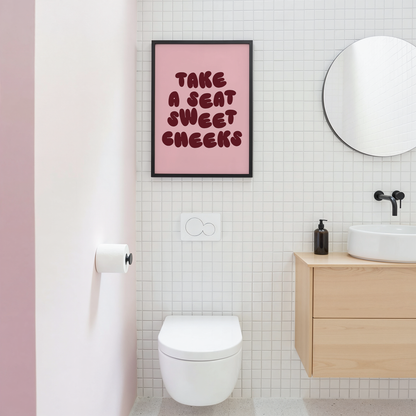 Take A Seat Sweet Cheeks | Plum & Blush | Art Print
