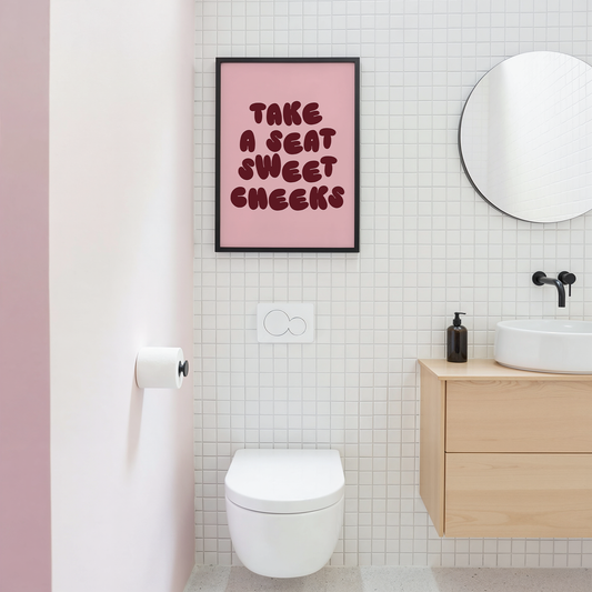 Take A Seat Sweet Cheeks | Plum & Blush | Art Print
