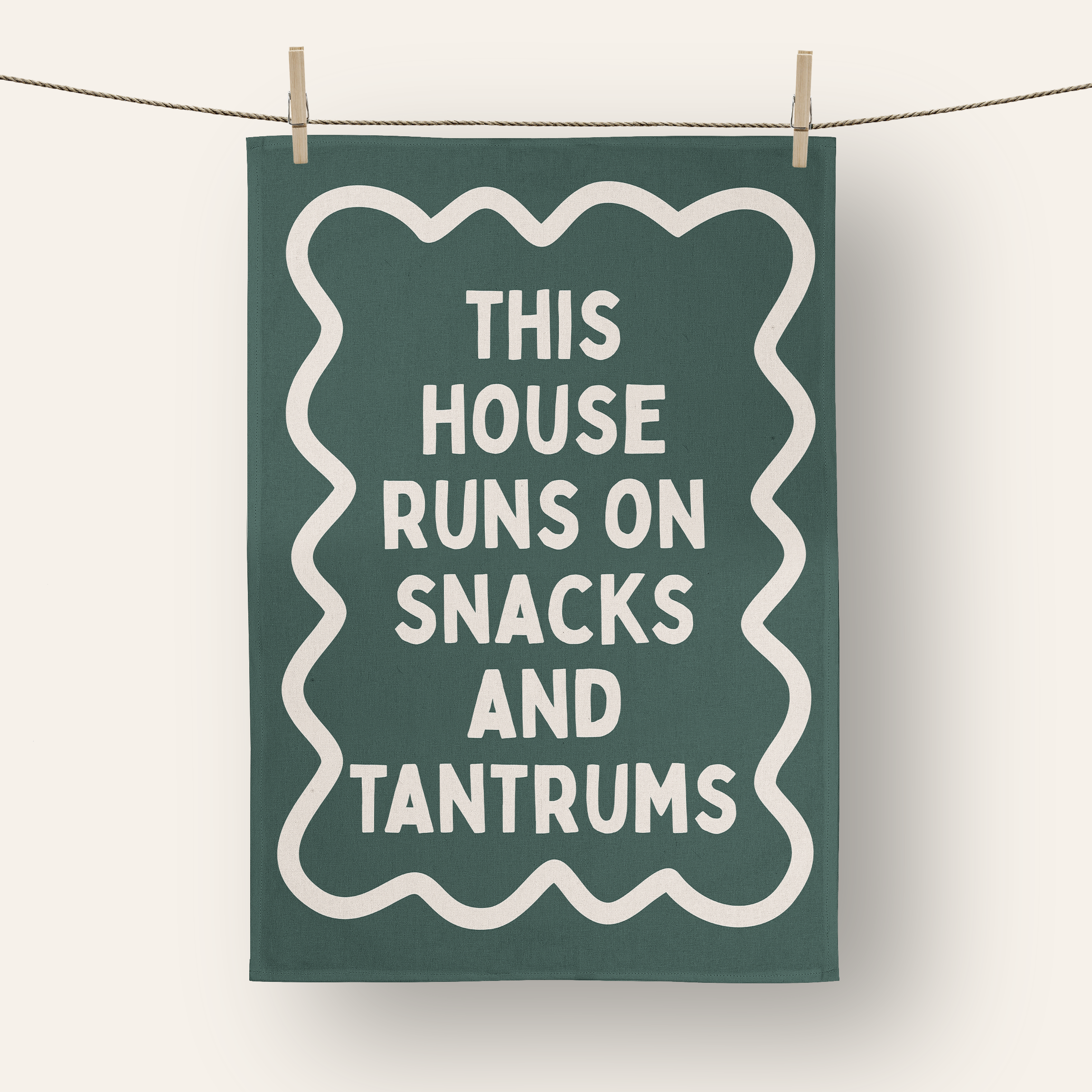 This House Runs On Snacks And Tantrums | Tea Towel