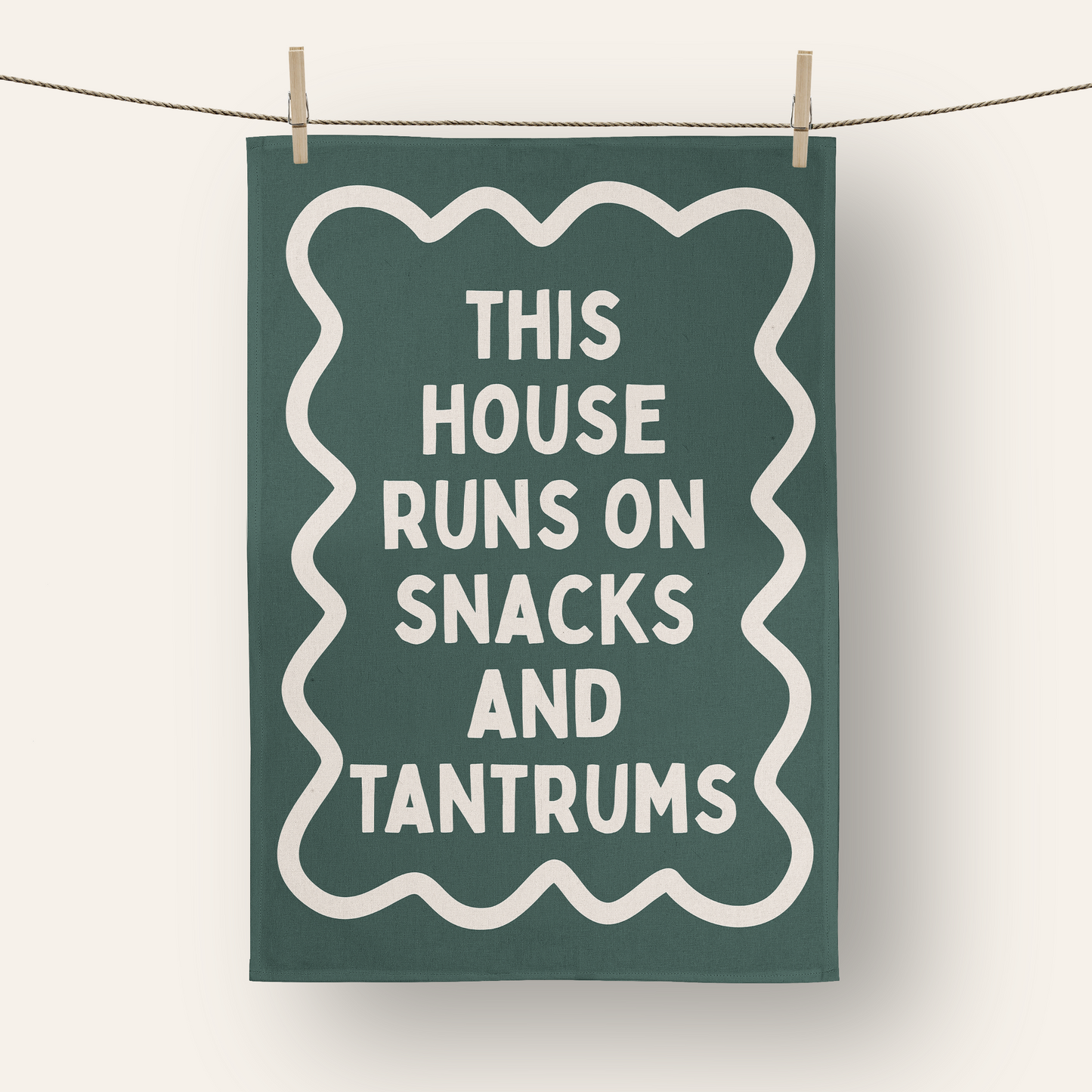 This House Runs On Snacks And Tantrums | Tea Towel