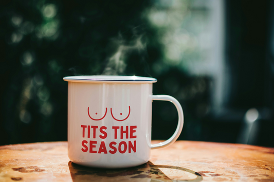Tits The Season | Enamel Christmas Mug