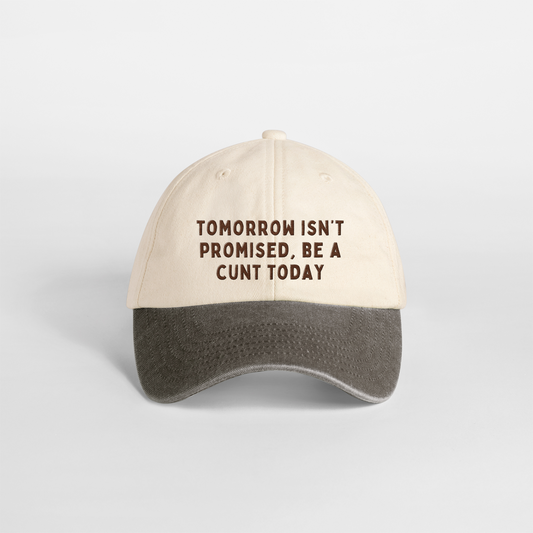 Tomorrow Isn't Promised, Be A Cunt Today | Vintage Two Tone Cap