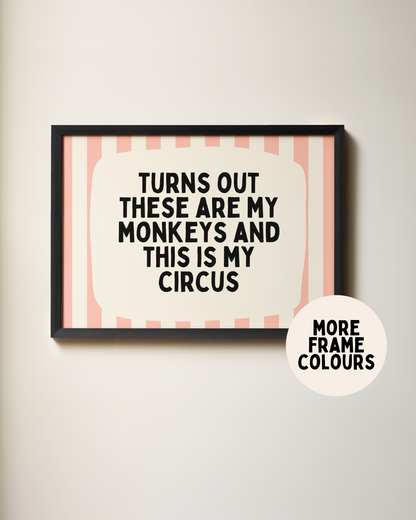 Turns Out There Are My Monkeys | Peach and Cream | Art Print