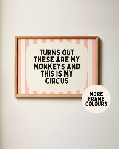 Turns Out There Are My Monkeys | Peach and Cream | Art Print