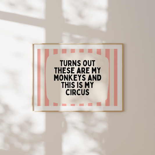 Turns Out There Are My Monkeys | Peach and Cream | Art Print