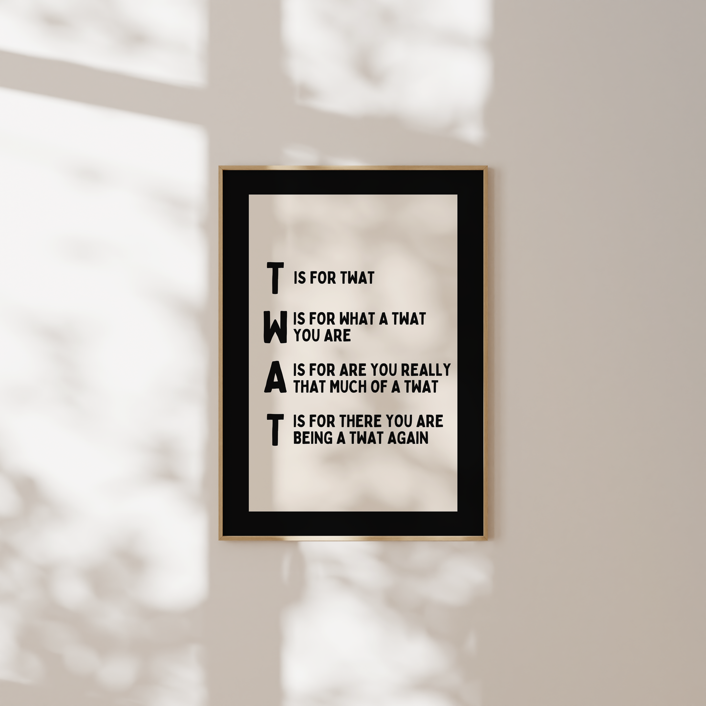 Twat | Black & Cream | Art Print