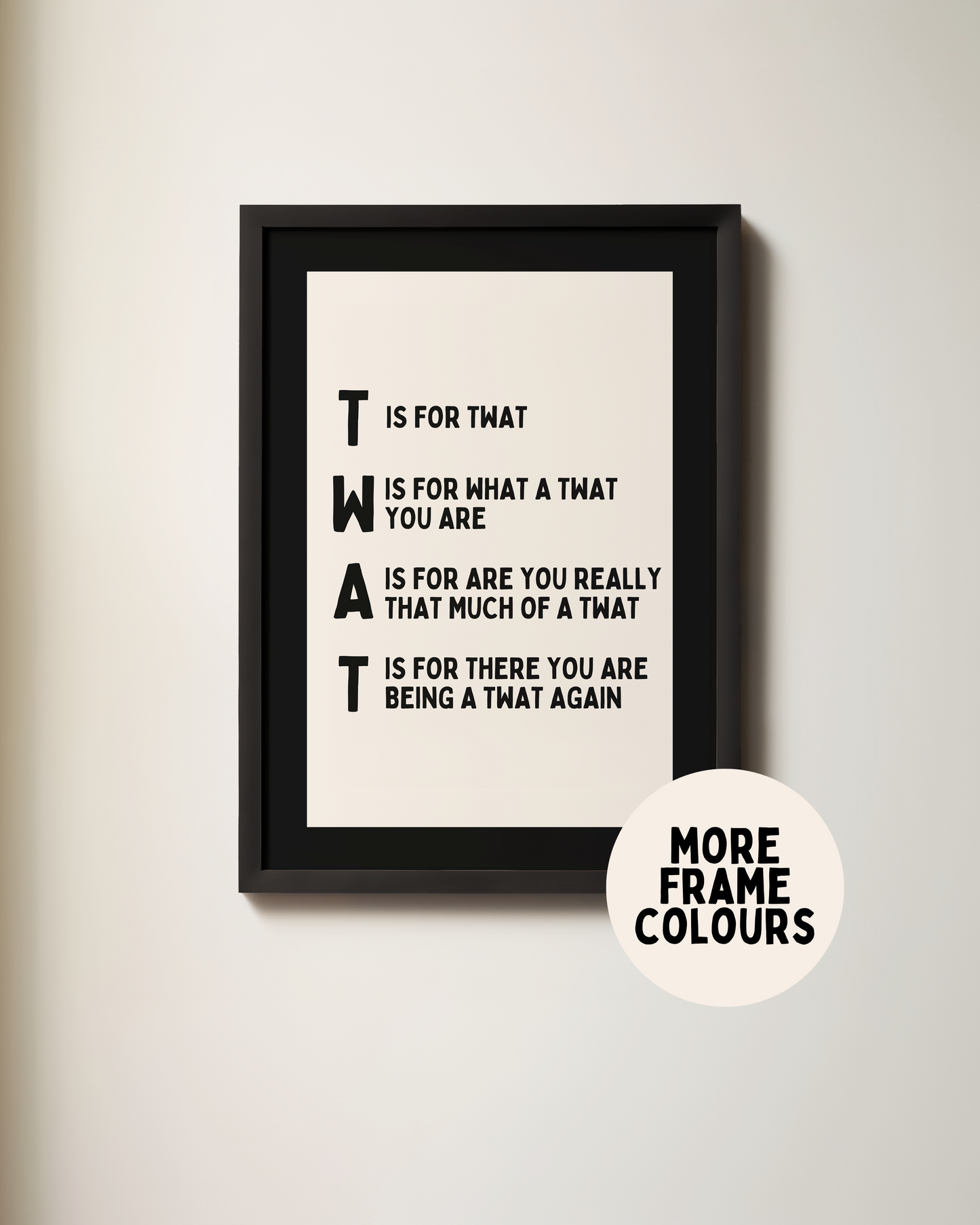 Twat | Black & Cream | Art Print