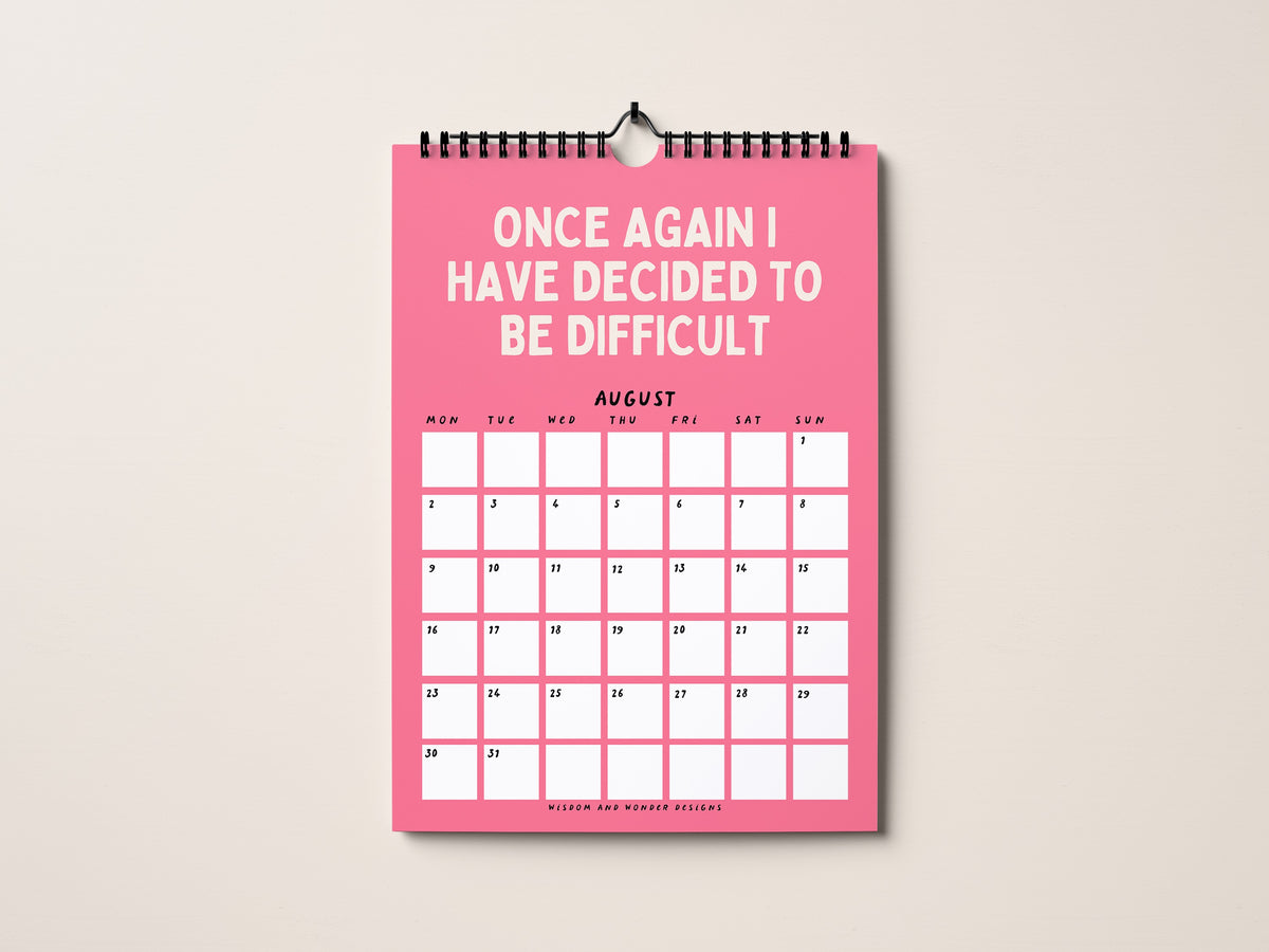 2027 Calendar | The Anxious Edition