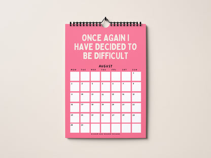 2027 Calendar | The Anxious Edition