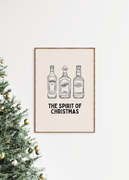 The Spirit Of Christmas | Charcoal and Cream | Christmas Art Print