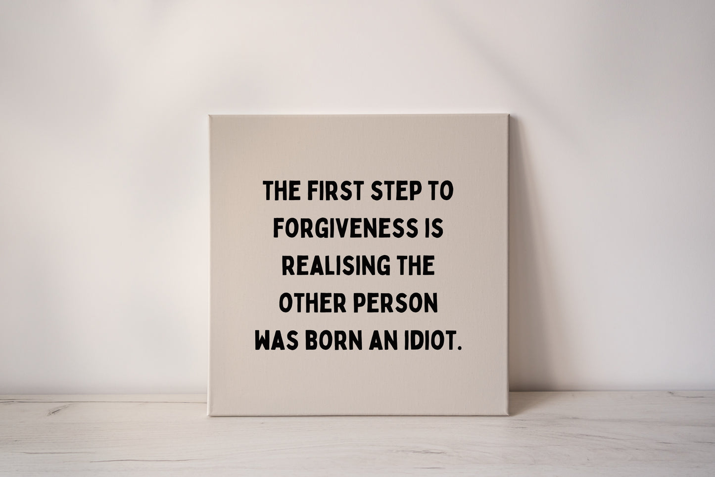 The First Step To Forgiveness | Black and Cream | Canvas