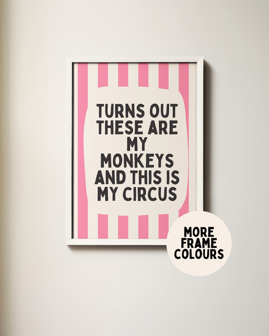 Framed | Turns Out These Are My Monkeys | Watermelon and Cream | Art Print