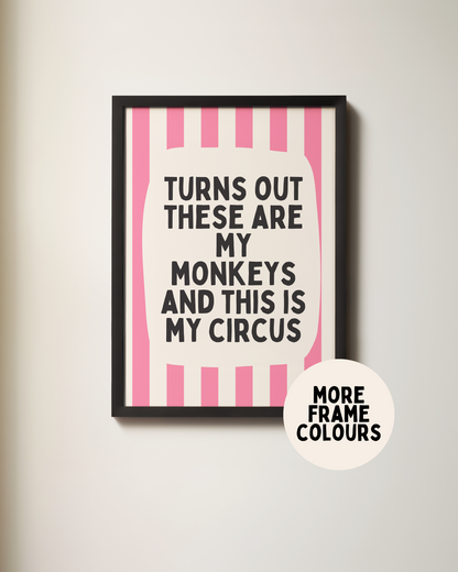 Framed | Turns Out These Are My Monkeys | Watermelon and Cream | Art Print