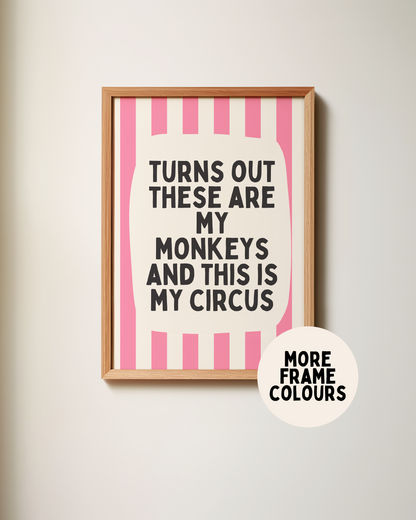 Framed | Turns Out These Are My Monkeys | Watermelon and Cream | Art Print