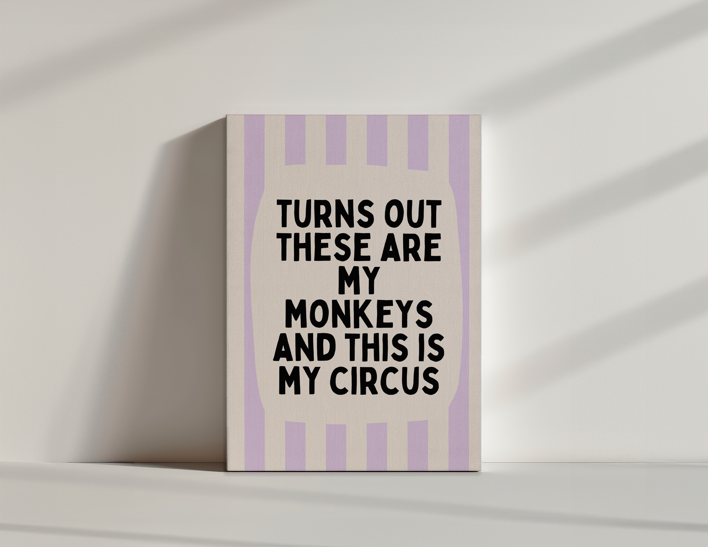 Turns Out These Are My Monkeys | Lilac and Cream | Canvas