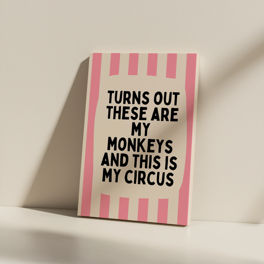 Turns Out These Are My Monkeys | Blush Pink and Cream | Canvas