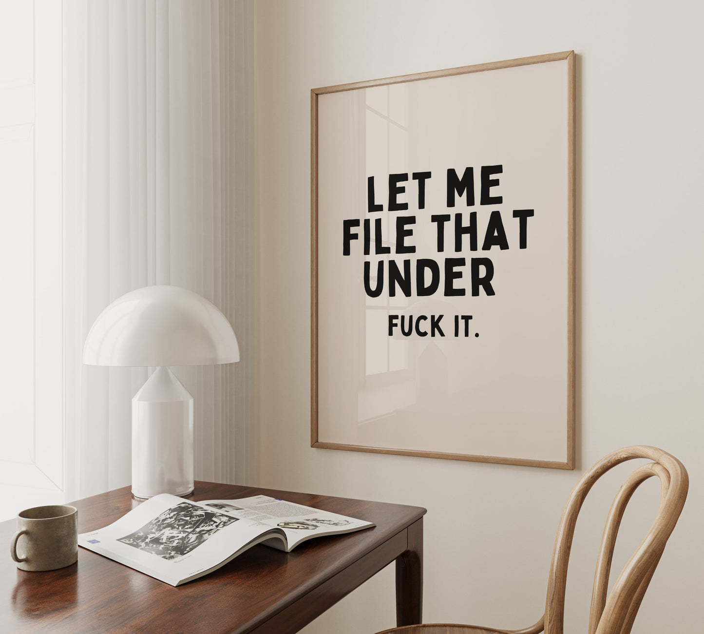 Let Me File That Under Fuck It | Black and Cream | Art Print