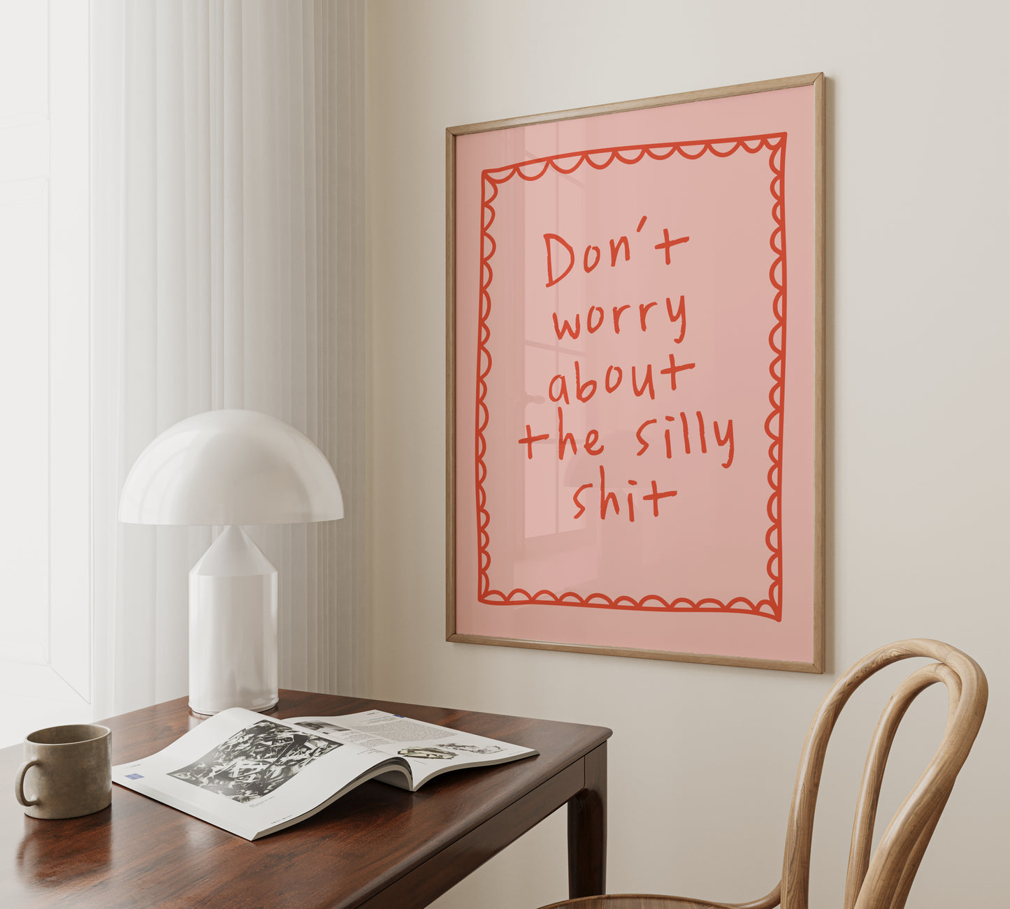 Don't Worry About The Silly Shit | Red and Pink | Art Print