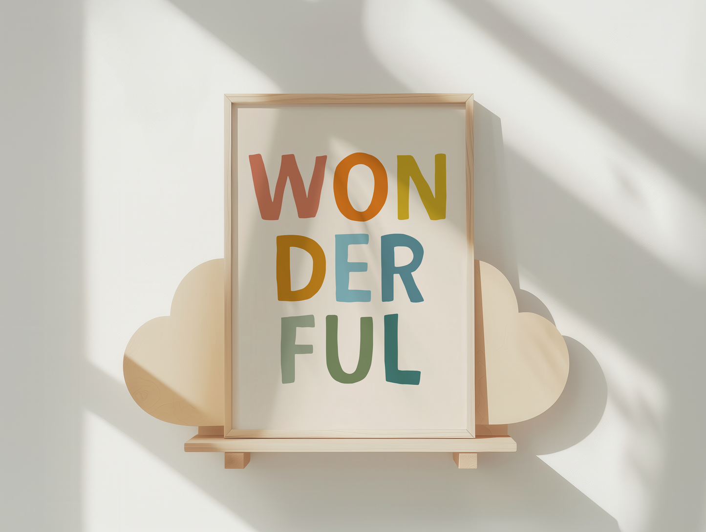 Wonderful | Rainbow and Cream | Art Print