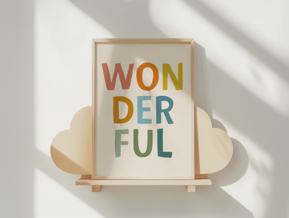 Wonderful | Rainbow and Cream | Art Print