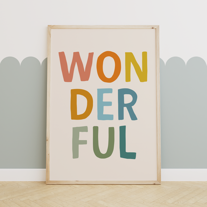 Wonderful | Rainbow and Cream | Art Print