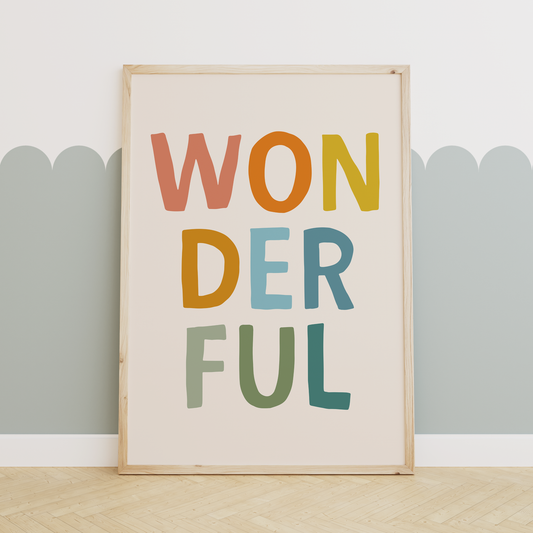 Wonderful | Rainbow and Cream | Art Print