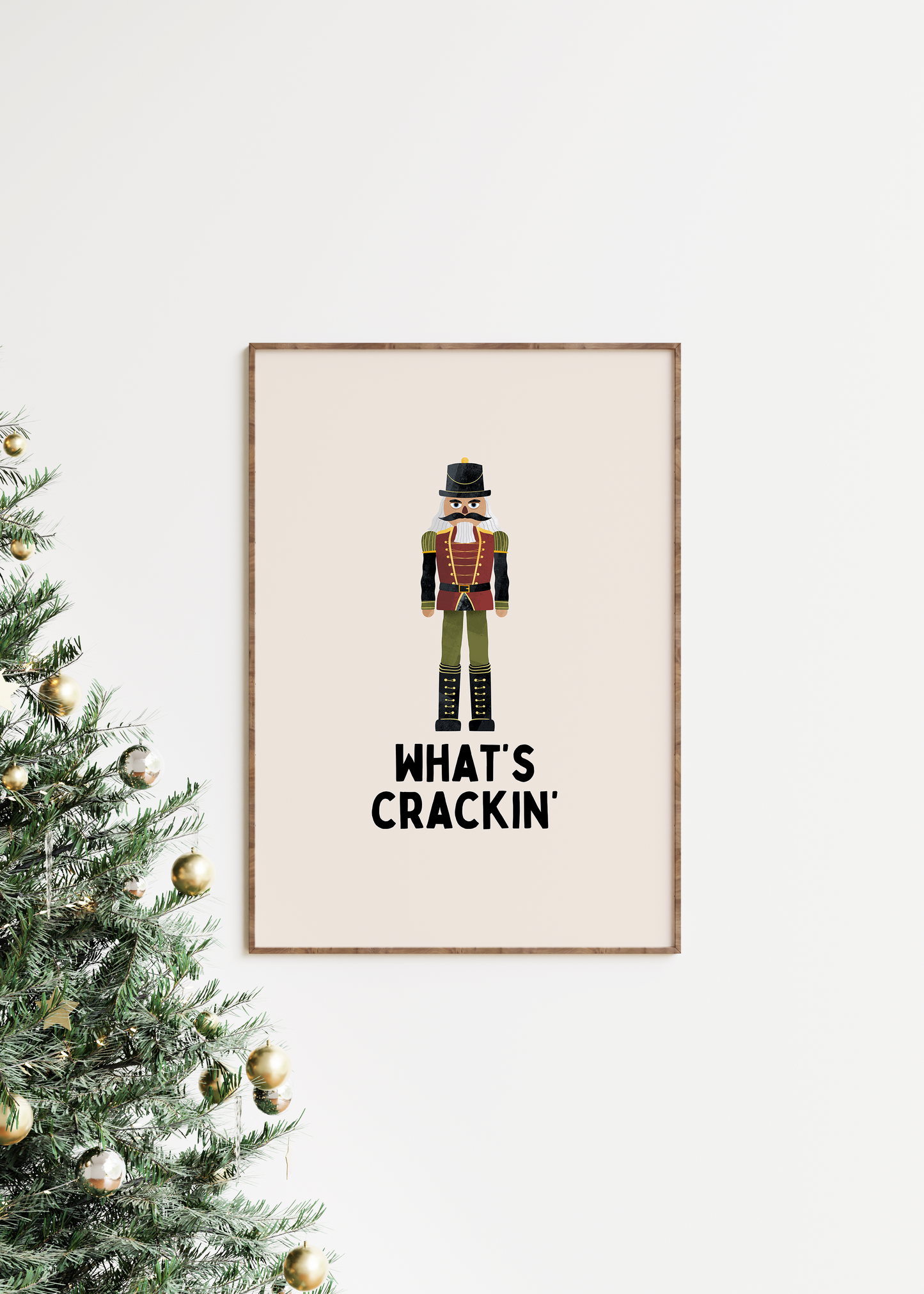 What's Cracking' | Black and Cream | Christmas Art Print