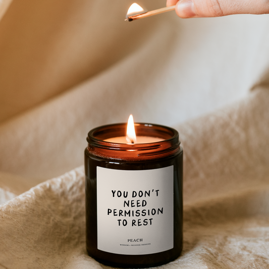 WISDOM & WONDER DESIGNS X POTS UK | You Don't Need Permission To Rest | Candle