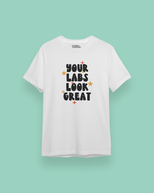 WISDOM & WONDER DESIGNS X POTS UK | Your Labs Look Great | Organic Unisex T Shirt