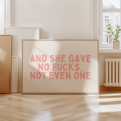 And She Gave No Fucks, Not Even One | Peach and Cream | Landscape | Art Print