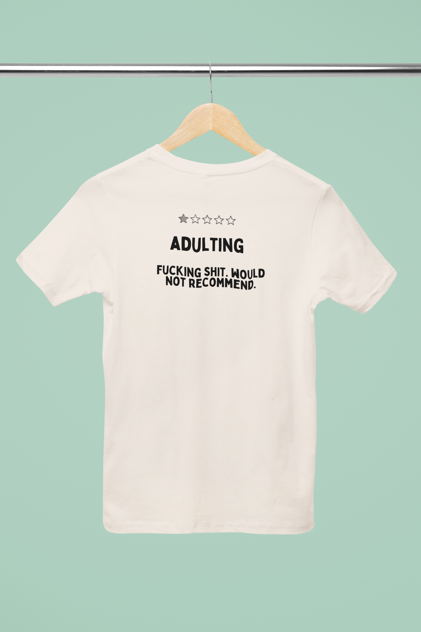 Adulting | Back Design | Black Graphic | Organic Unisex T Shirt