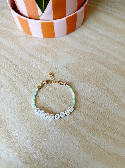 Stressed | Peppermint Scoop | Gold | 'Not So' Friendship Bracelet