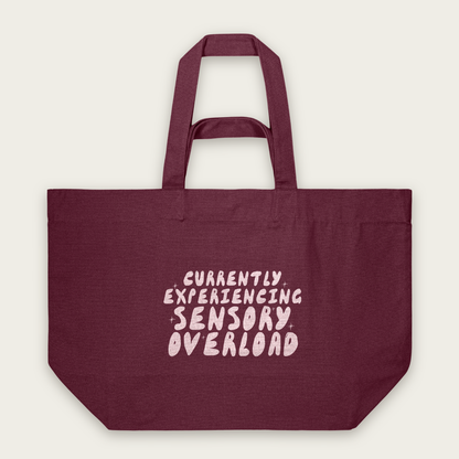 Currently Experiencing Sensory Overload | Tote Bag in Burgundy (18478_Currently-Experiencing-Sensory-Overload_STAU117_Burgundy_Tote-Bag_Mockup.png)