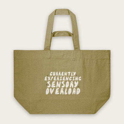 Currently Experiencing Sensory Overload | Tote Bag in Faded Olive (18474_Currently-Experiencing-Sensory-Overload_STAU117_Faded-Olive_Tote-Bag_Mockup.png)