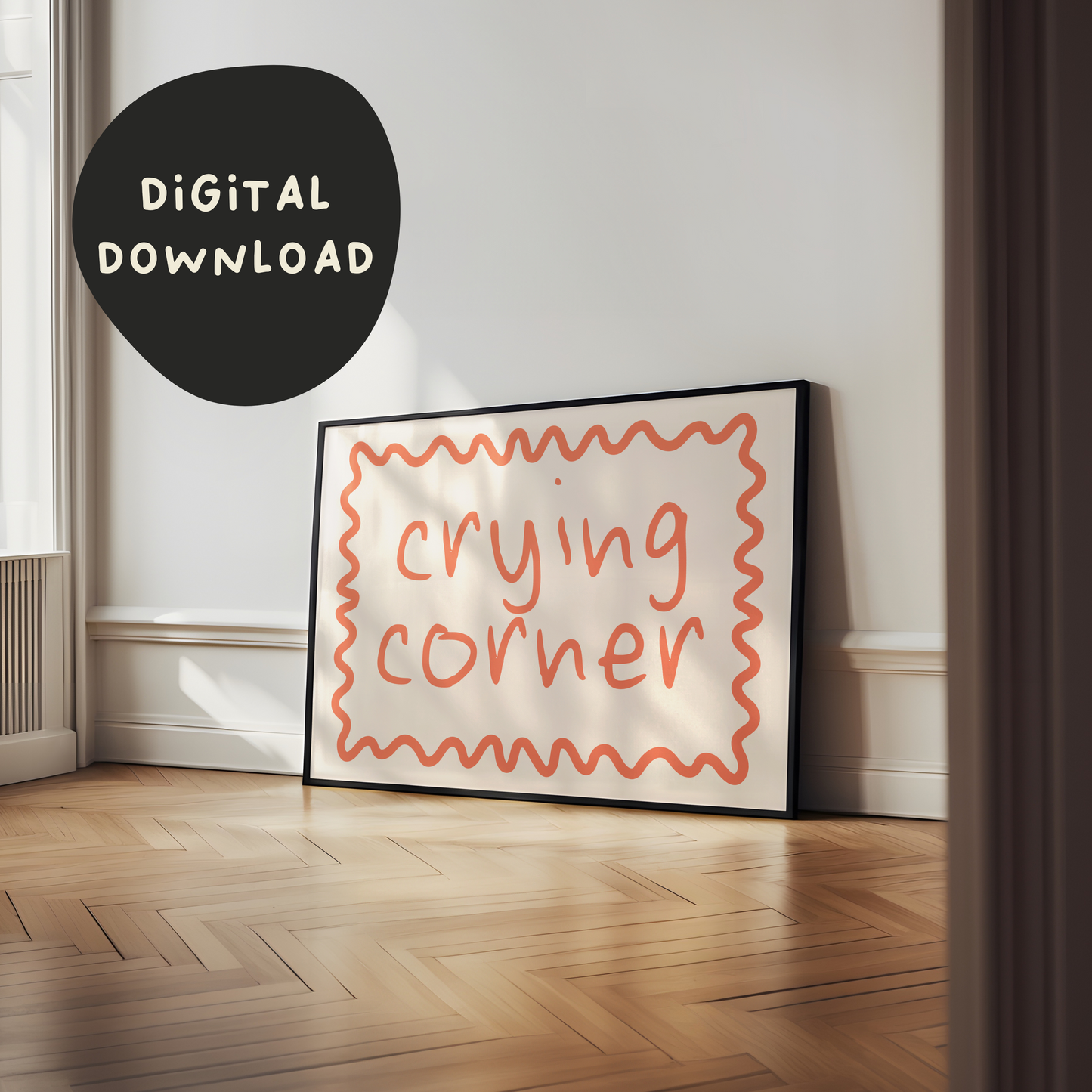 Digital Download | Crying Corner | Landscape | Coral and Cream