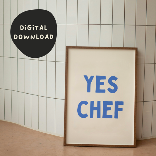 Digital Download |  Yes Chef | Blue and Cream