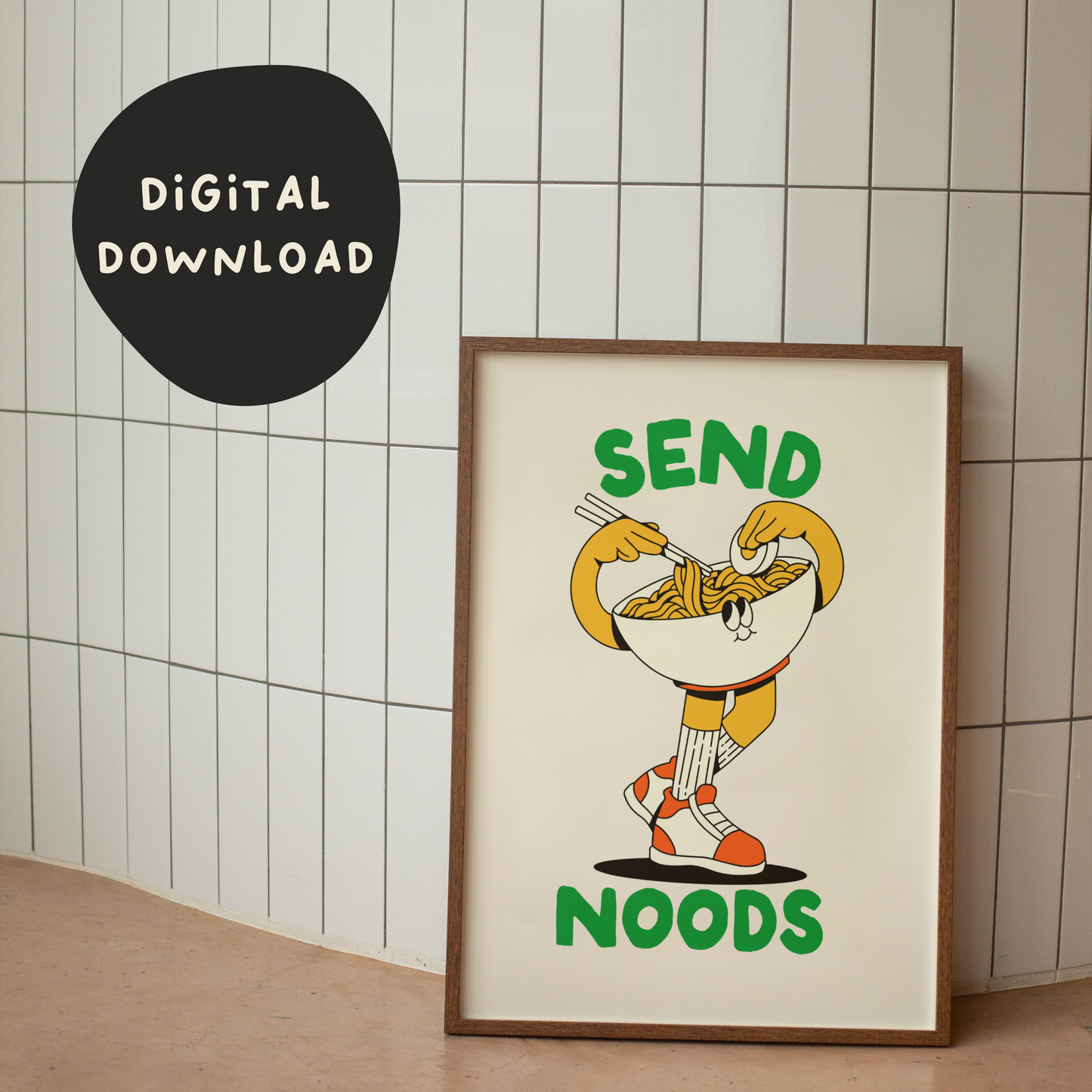 Digital Download | Send Noods | Retro | Green