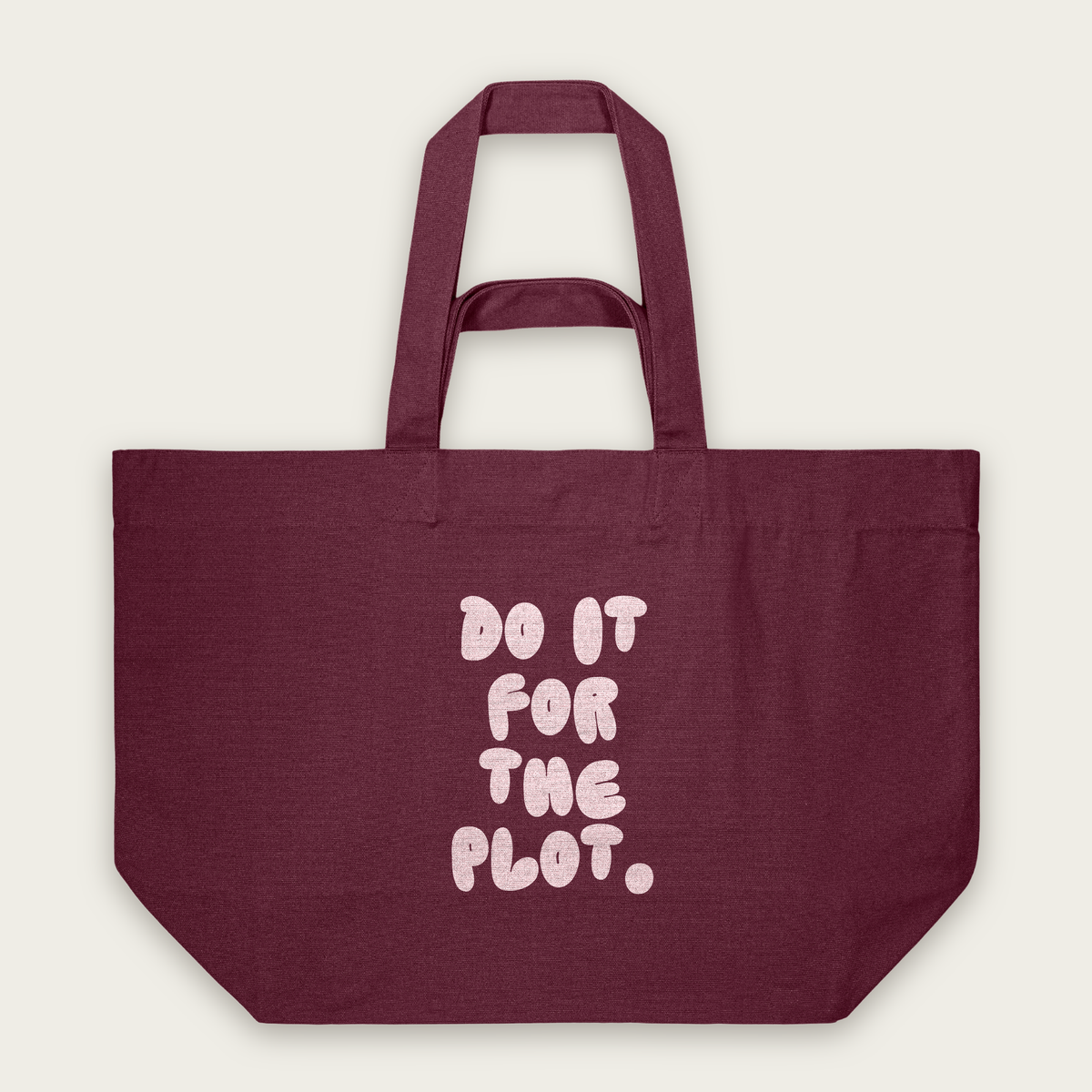 Do It For The Plot | Tote Bag in Burgundy (18496_Do-It-For-The-Plot_STAU117_Burgundy_Tote-Bag_Mockup.png)