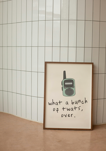 What A Bunch Of Twats | Walkie Talkie | Blue and Cream | Art Print