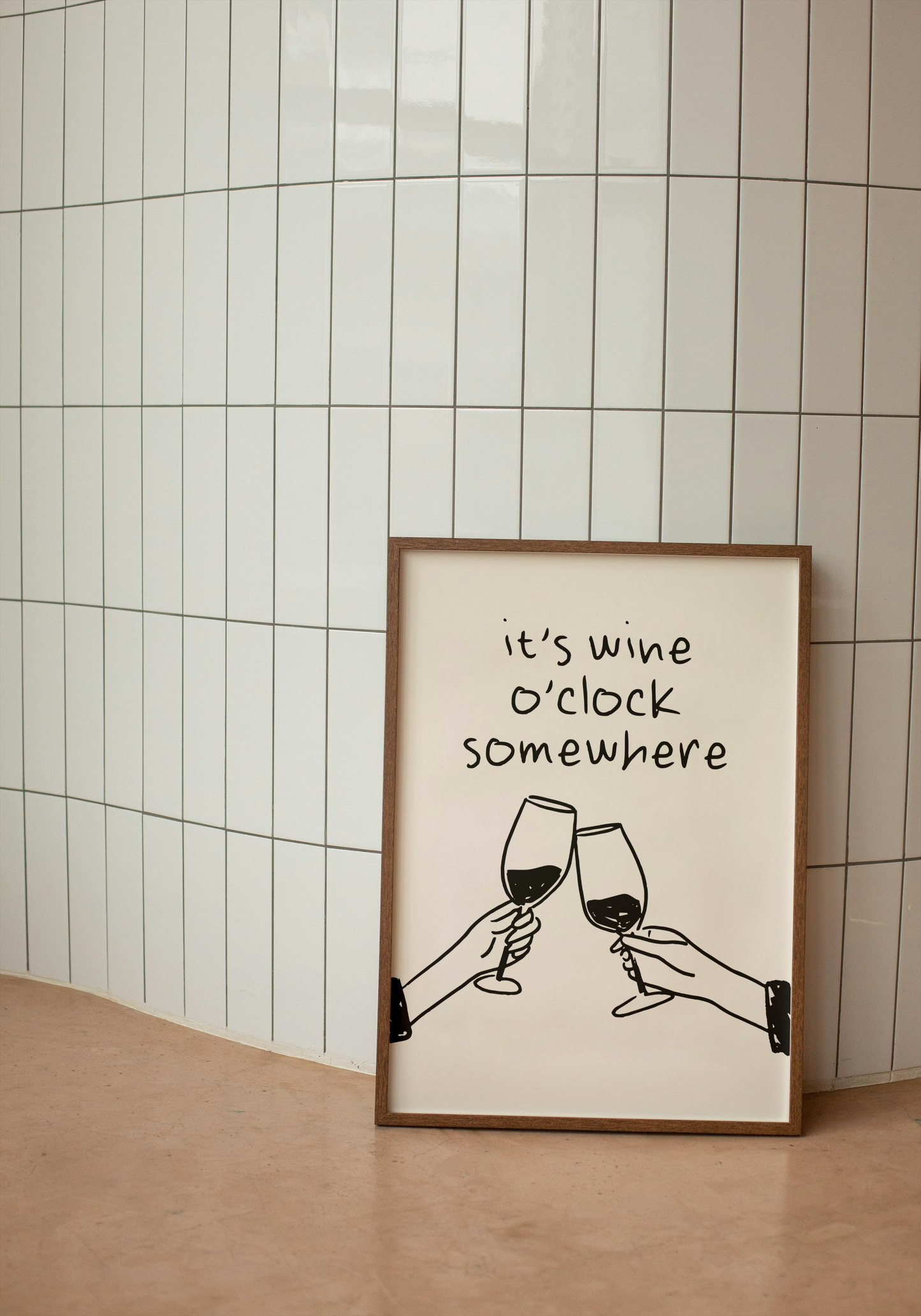 Digital Download | It's Wine O'Clock Somewhere | Black and Cream