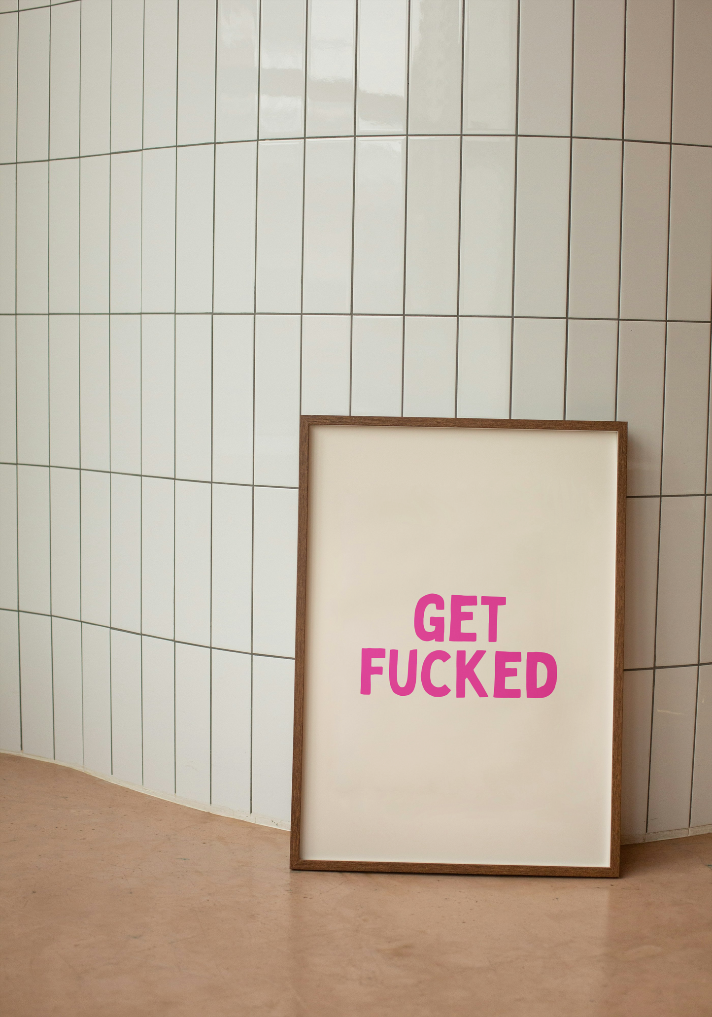 Get Fucked | Hot Pink and Cream | Art Print