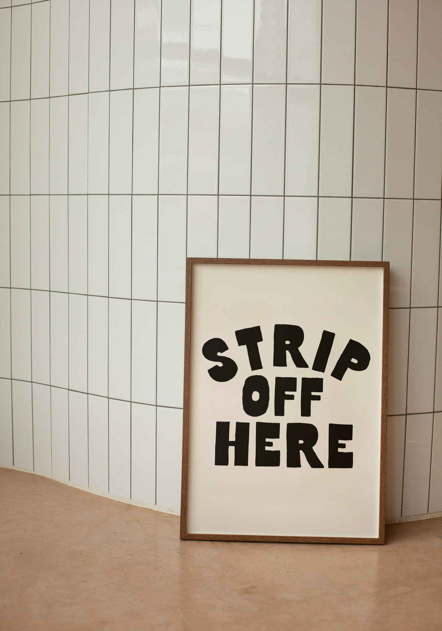 Strip Off Here | Black and Cream | Art Print