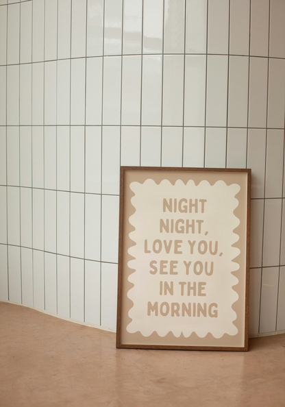 Night Night, Love You | Toast and Cream | Wall Art Print