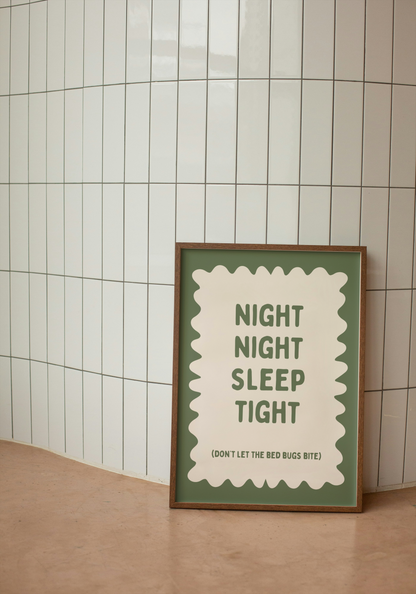 Digital Download | Night Night Sleep Tight | Olive Green and Cream