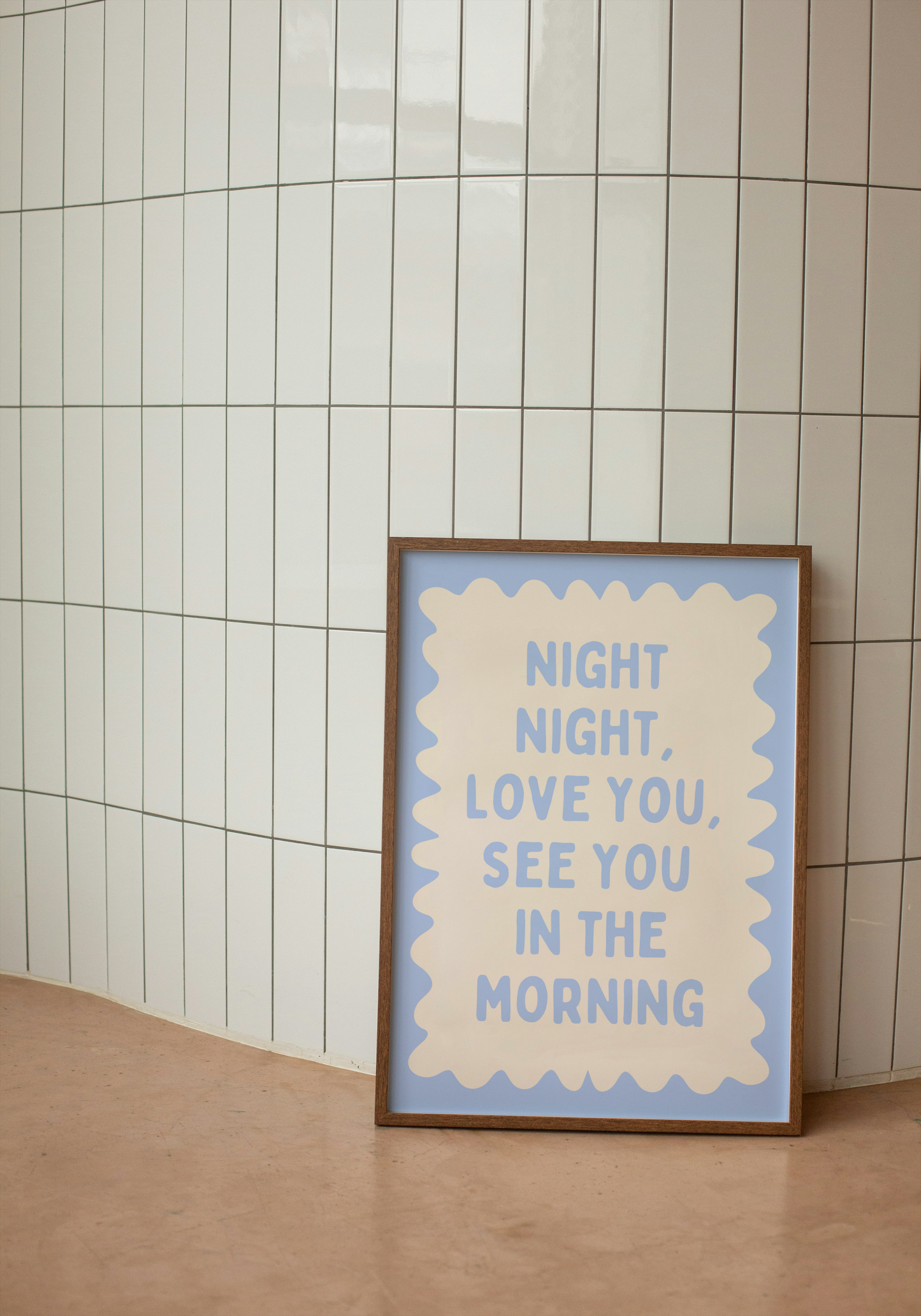 Night Night, Love You | Cornflower and Cream | Wall Art Print